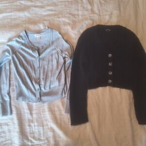 Art Class Black and Gray Girls Cardigan Set